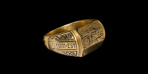 Gold Devotional Ring with Icons