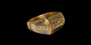 Medieval Gold Devotional Ring with Icons
