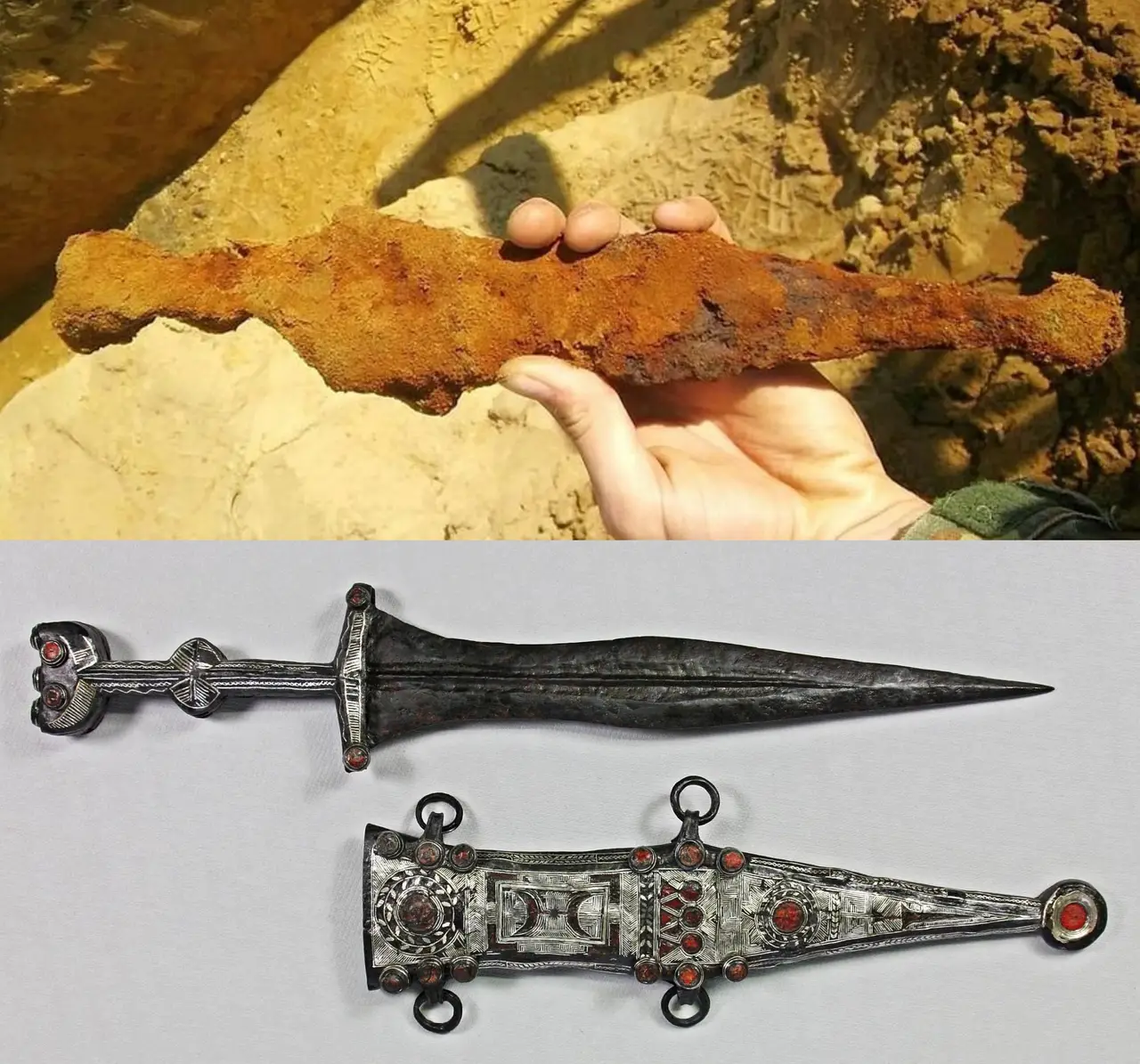Restored Dagger Before and After