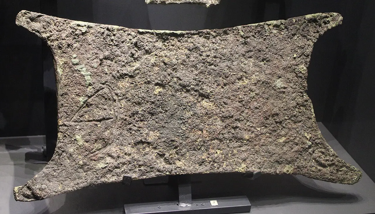 A copper oxhide ingot raised from the Uluburun shipwreck