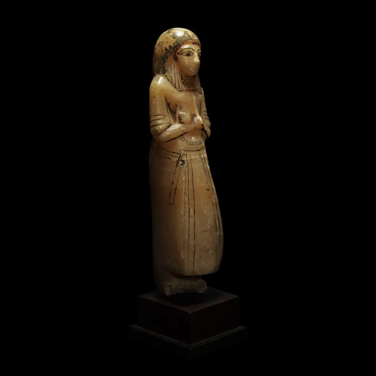 A large Egyptian alabaster overseer shabti