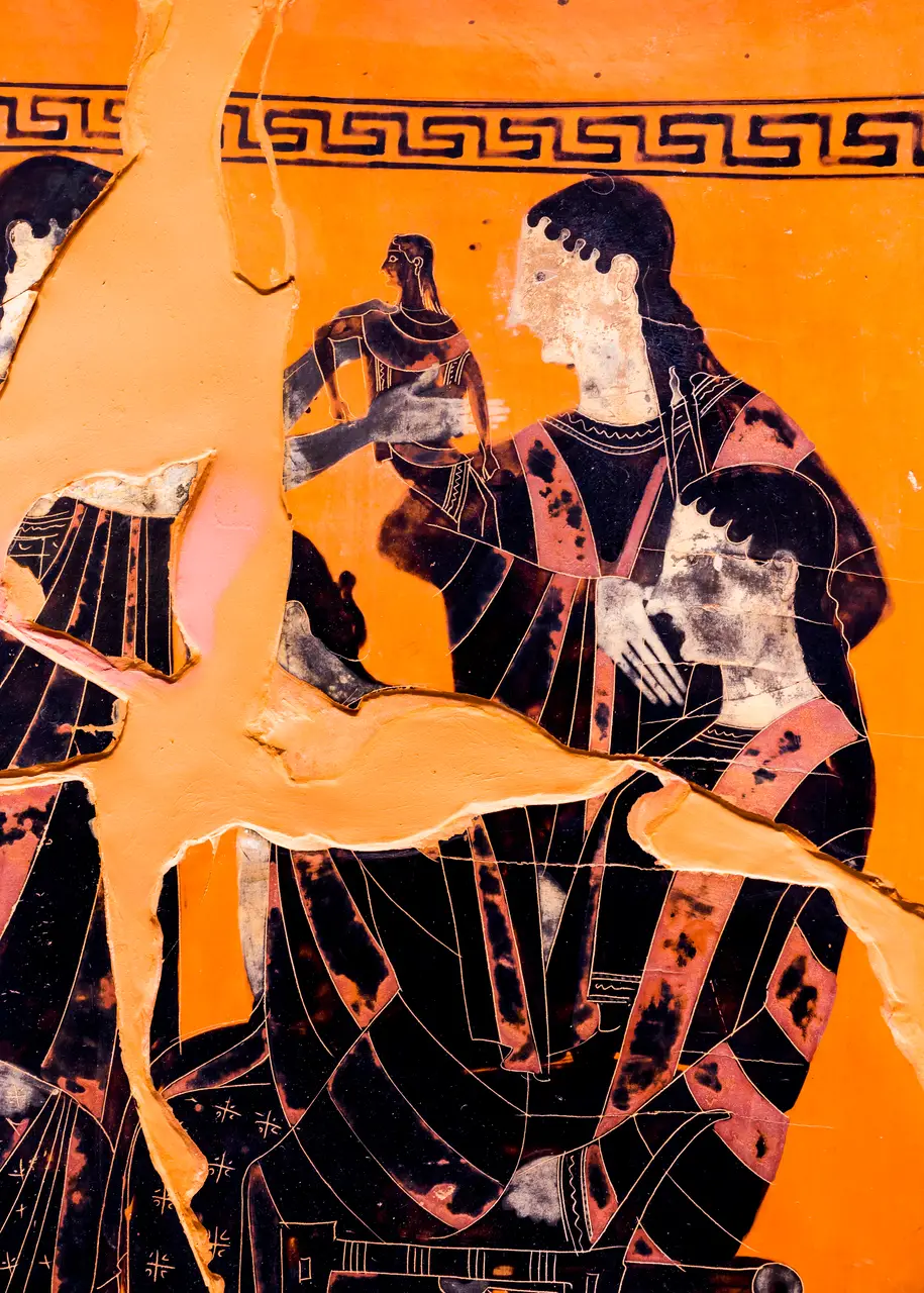 Funerary plaques painted by the Athenian master Exekias, now in the Berlin Antikensammlung