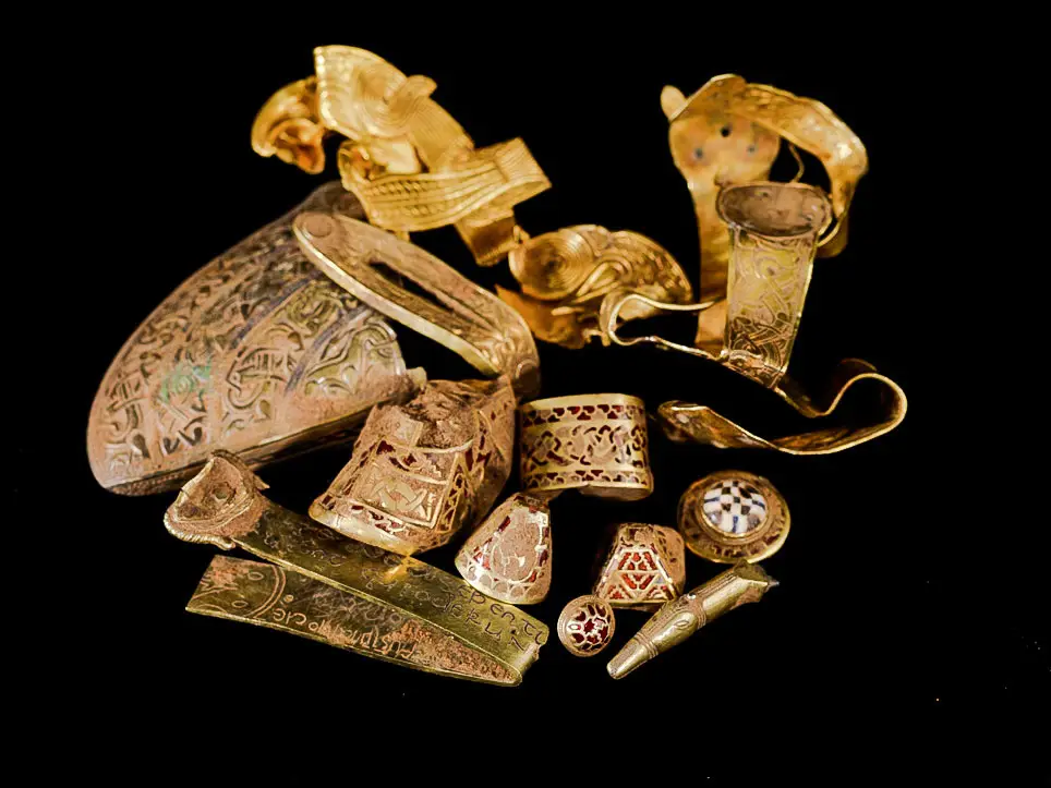 Gold and garnet war-gear fittings from the Staffordshire Hoard