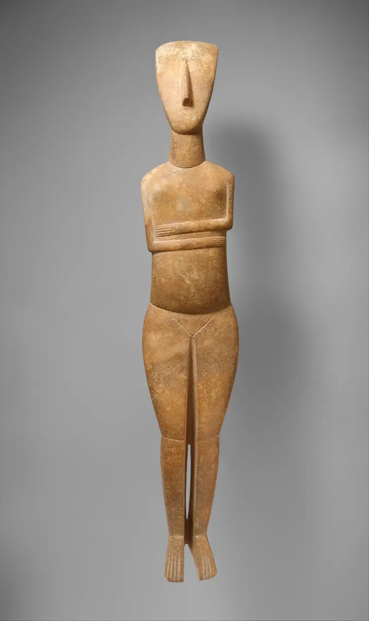 Marble Cycladic female figure attributed to the Bastis Master