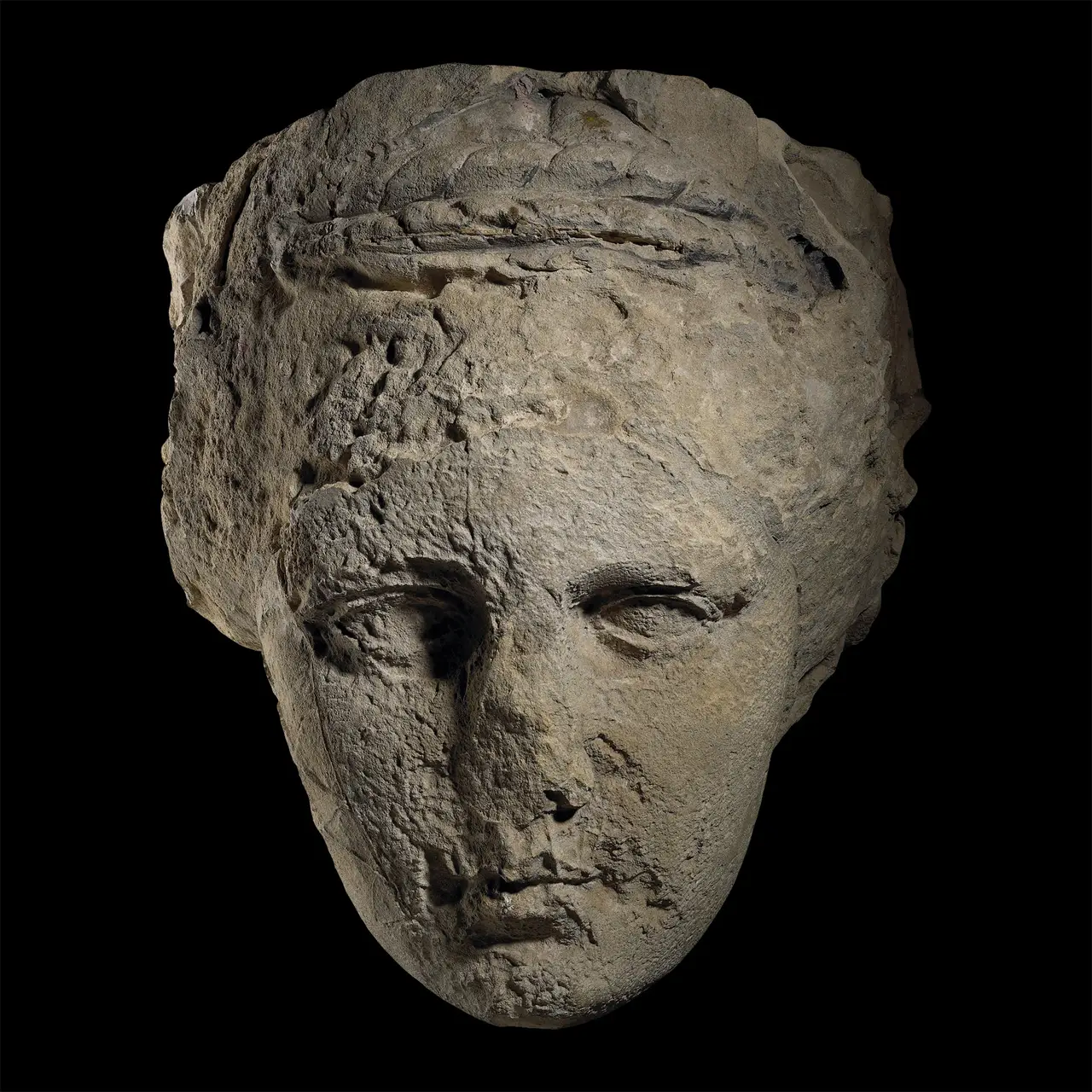 Three Times Life-Size Roman Head of the Goddess Diana
