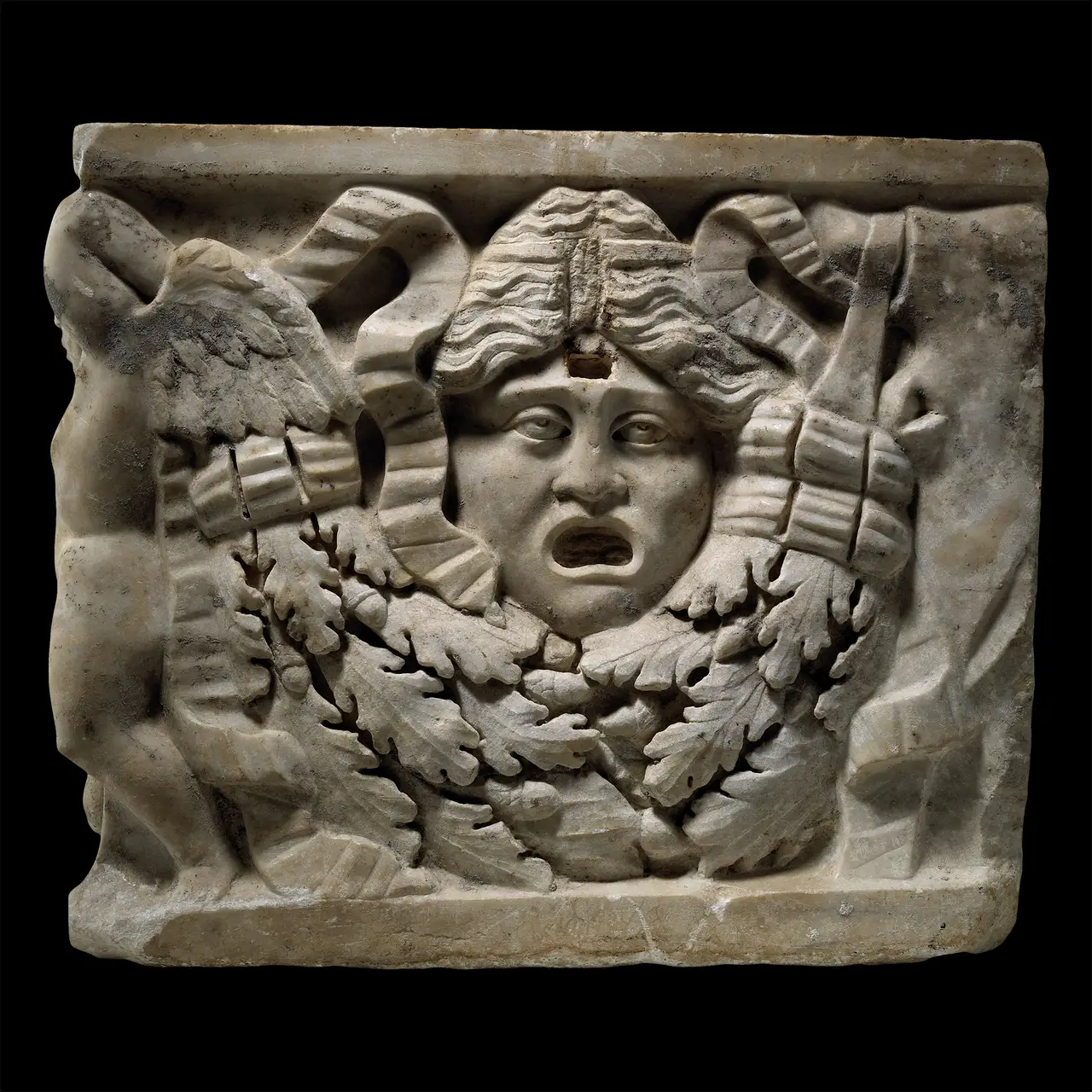 Large Roman Marble Garland Sarcophagus Panel