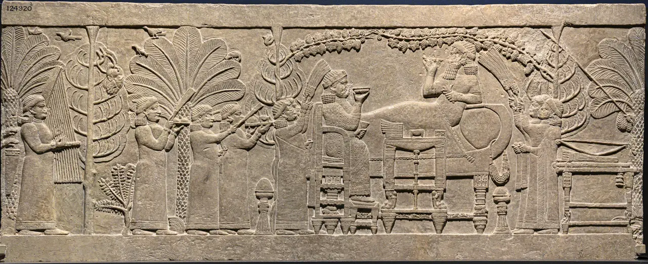 The Garden Party relief of Ashurbanipal and his queen, North Palace at Nineveh