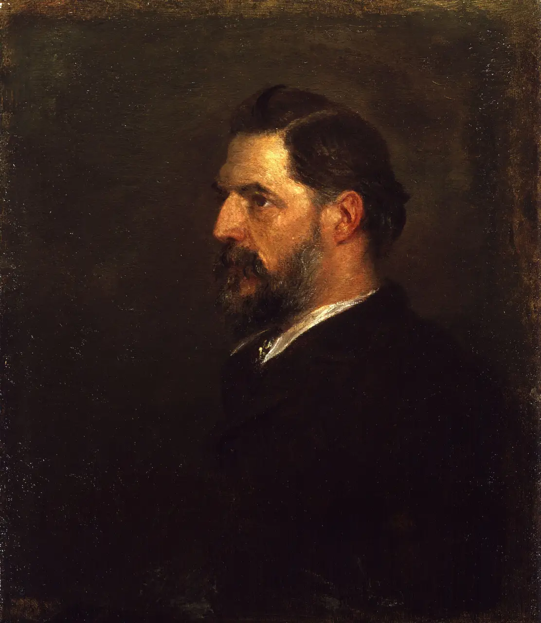 Flinders Petrie in profile, painted by George Frederic Watts