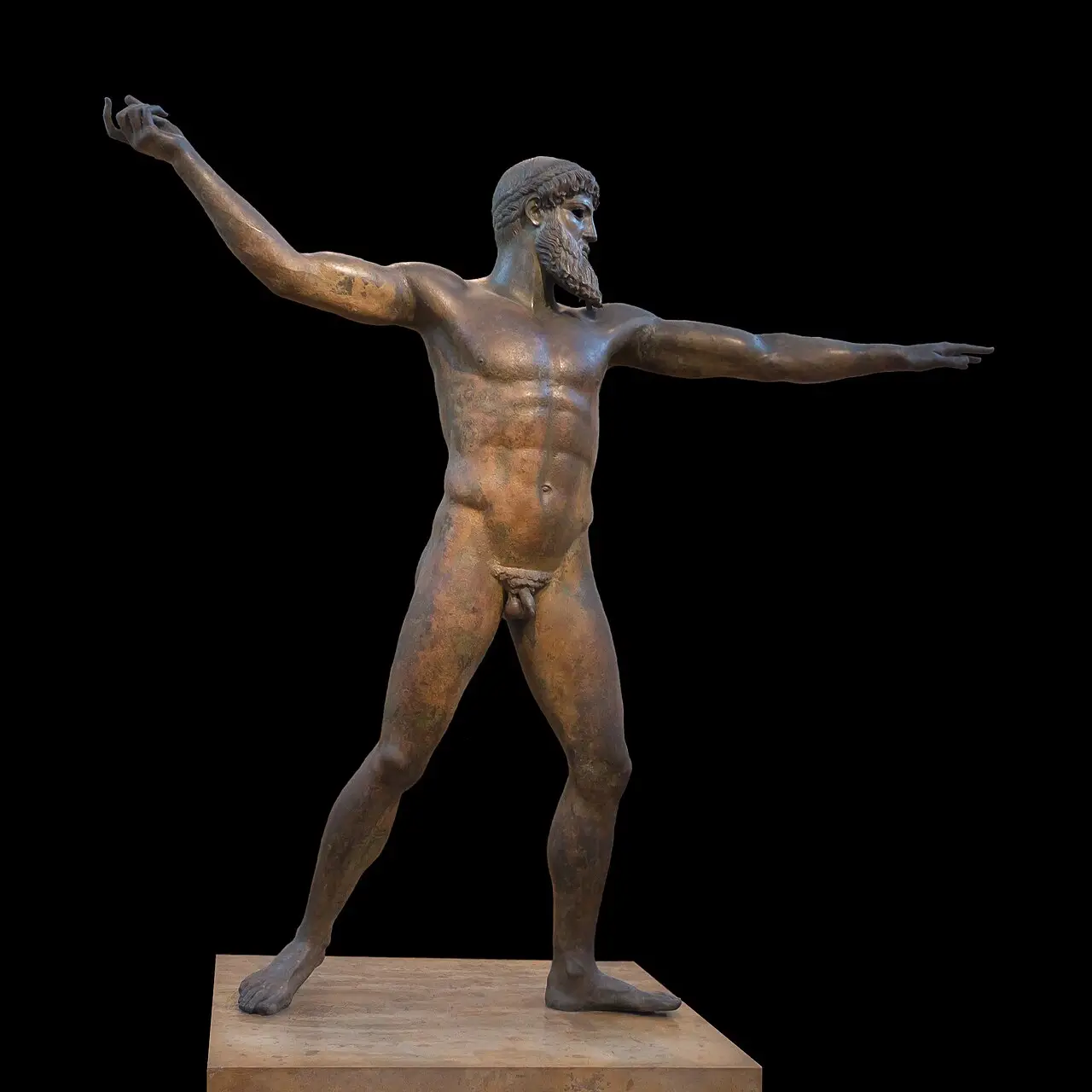 The Artemision Bronze, a Greek statue of Zeus or Poseidon