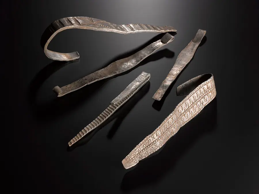 Silver ribbon arm-rings from the Galloway Hoard