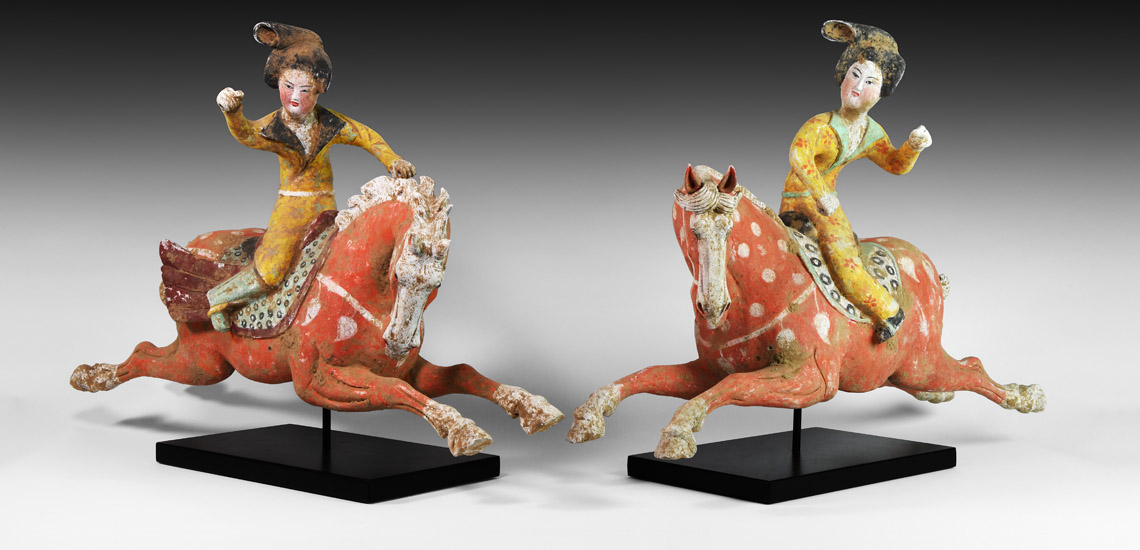 Tang Terracotta Polo Player Pair £4,000 - £6,000
