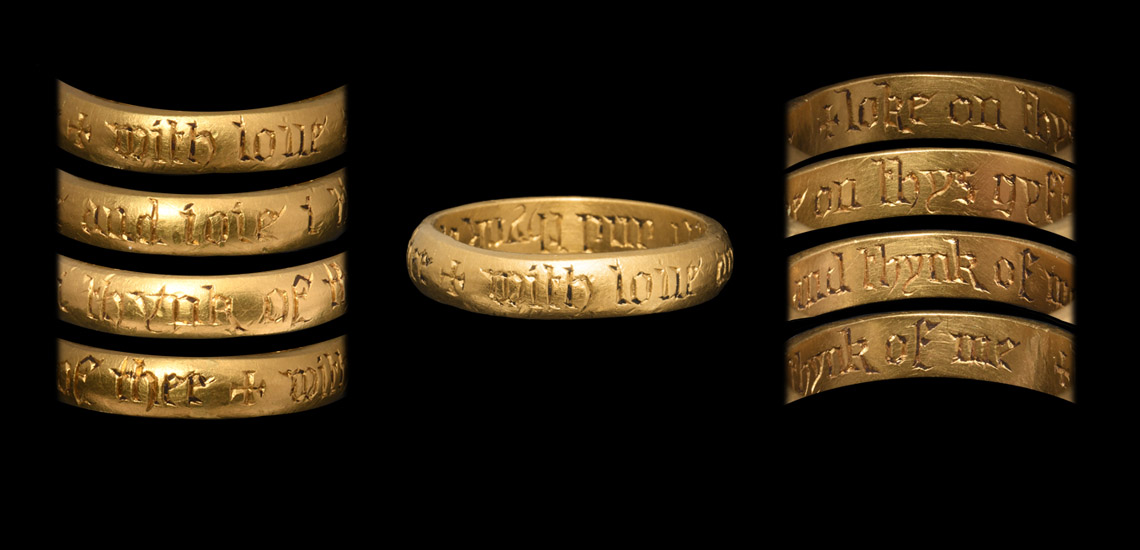 Medieval Gold Inscribed Posy Ring