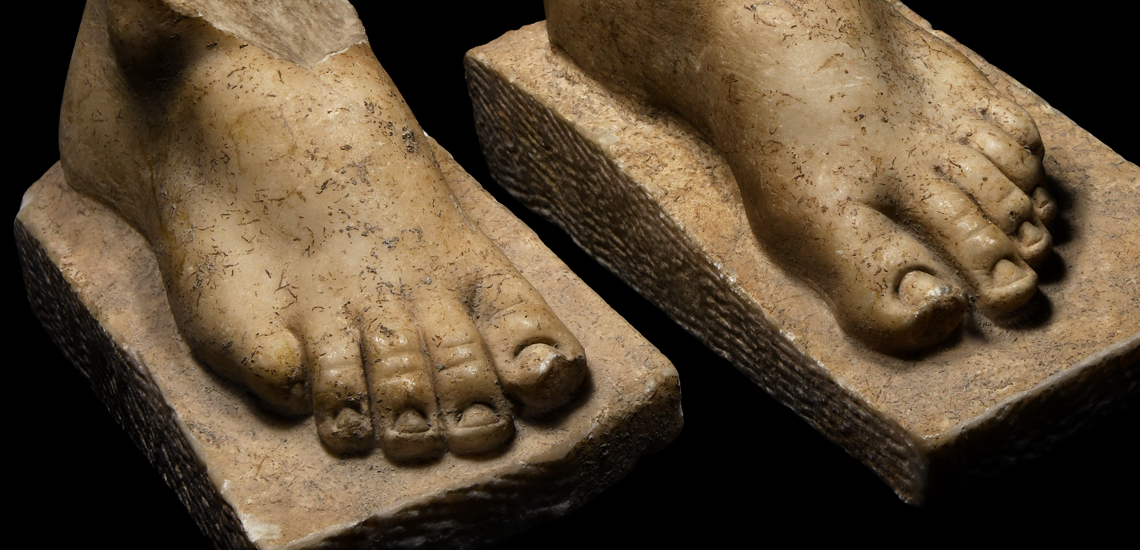 Roman Marble Statue Foot Pair