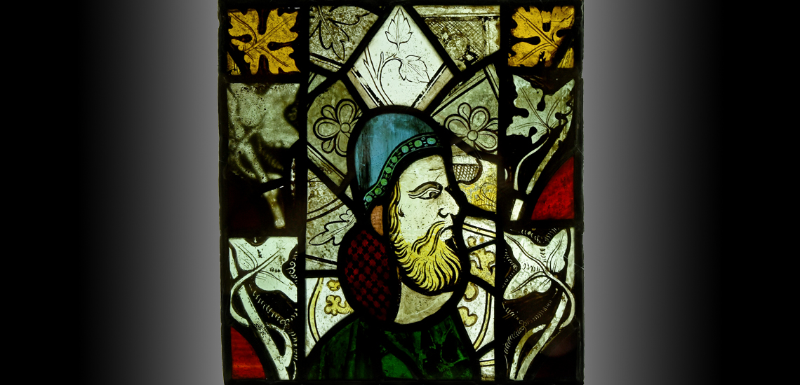 Medieval English Portrait in Stained Glass