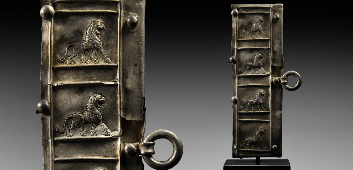 Urartu Silver Belt Plaque with Marching Lions