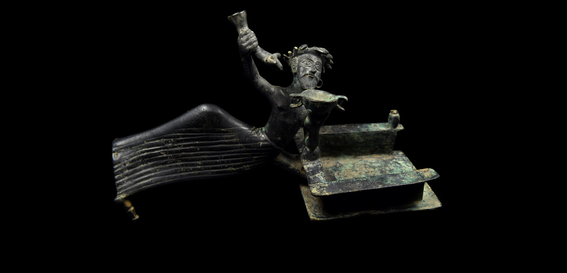 Parthian Batillum with Banqueteer Holding Skyphos and Rhyton £10,000 - £14,000