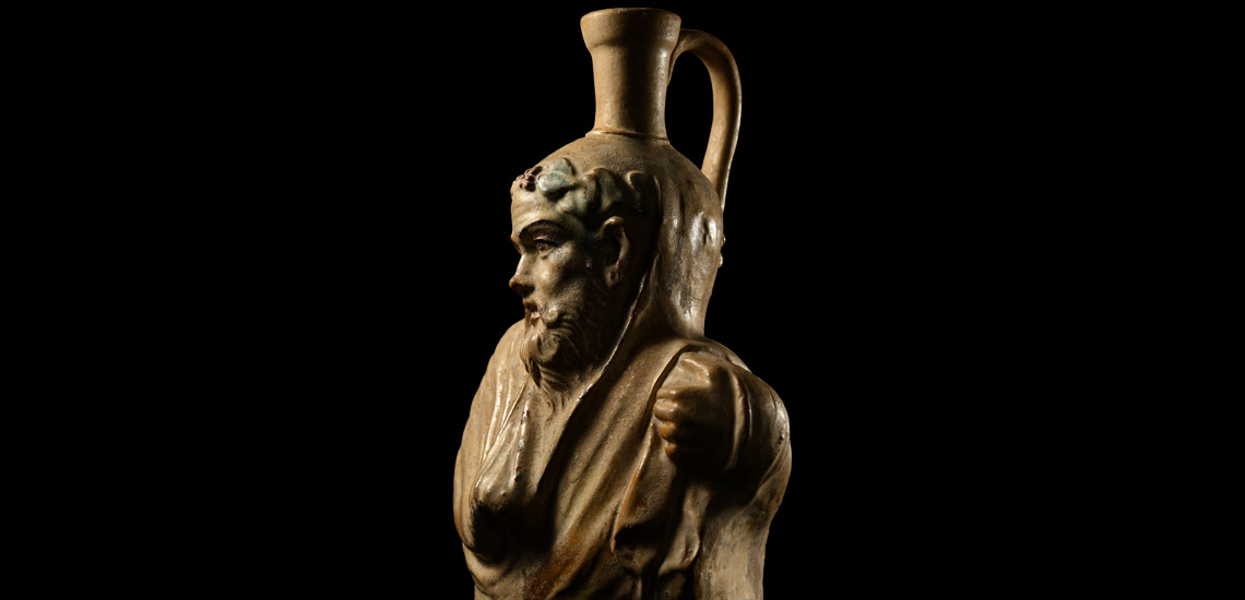 Roman Imperial Glazed Terracotta Vase Figuring the Bust of Silenus £40,000 - £60,000