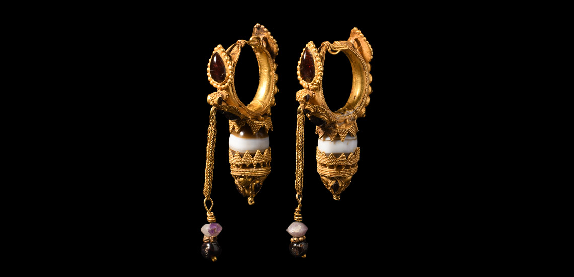 Large Eastern Hellenistic Gold Earrings