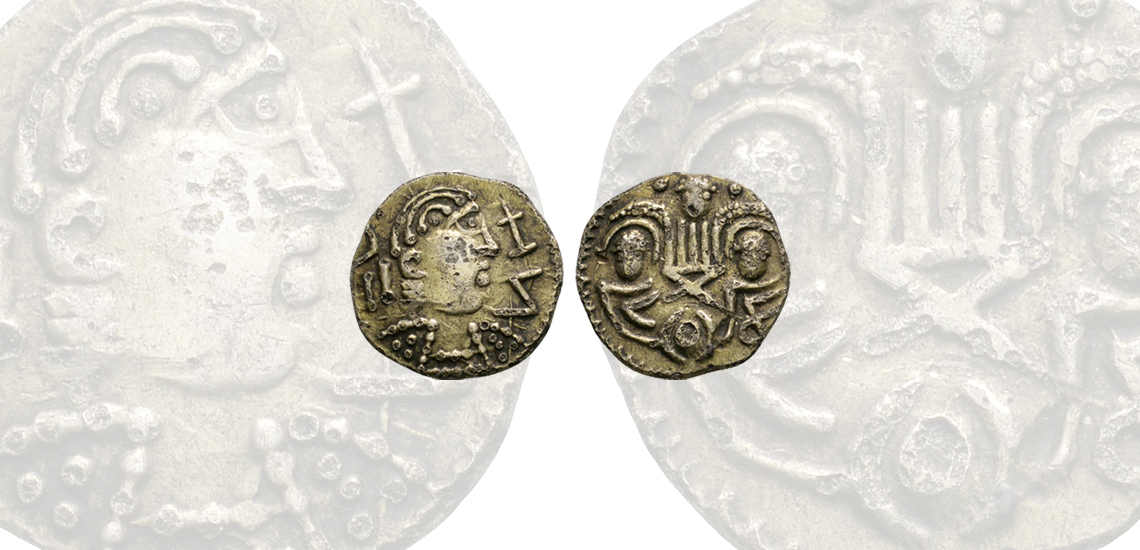 Anglo-Saxon Two Emperors Type Pale Gold Shilling