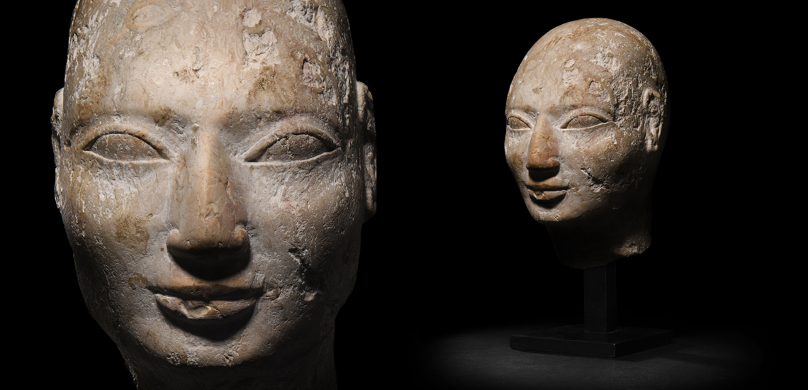 Egypto-Phoenician Marmoreal Limestone Head