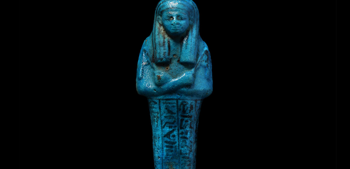 Egyptian Blue Faience Shabti of Nesytanebetishrou