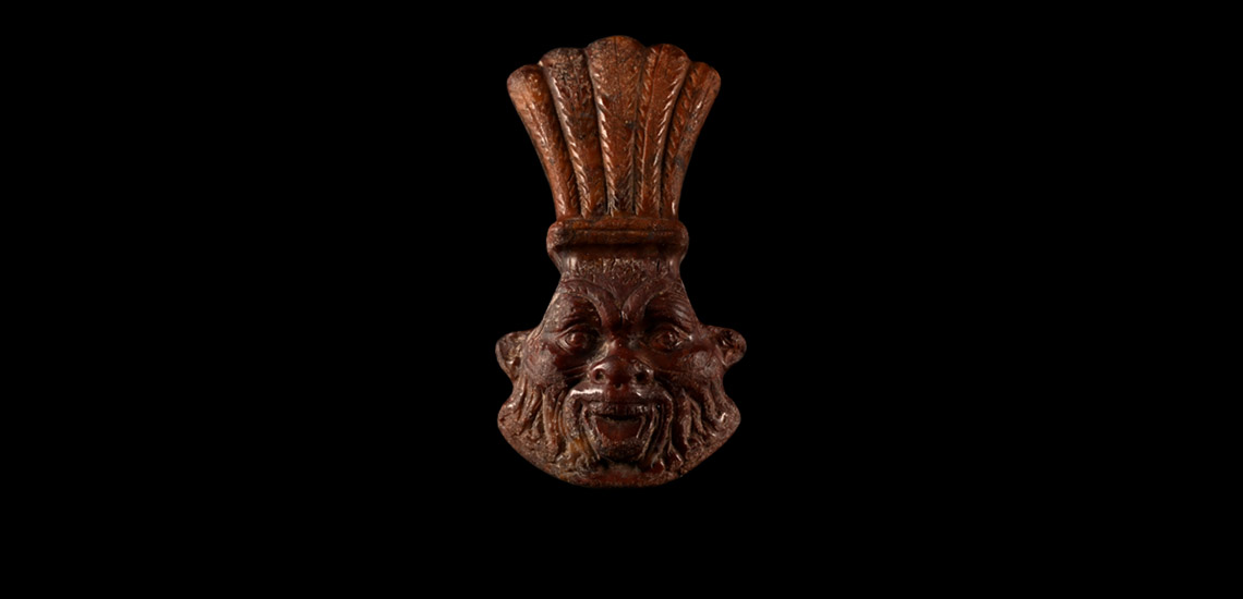 Egyptian Red Stone Amulet of Bes