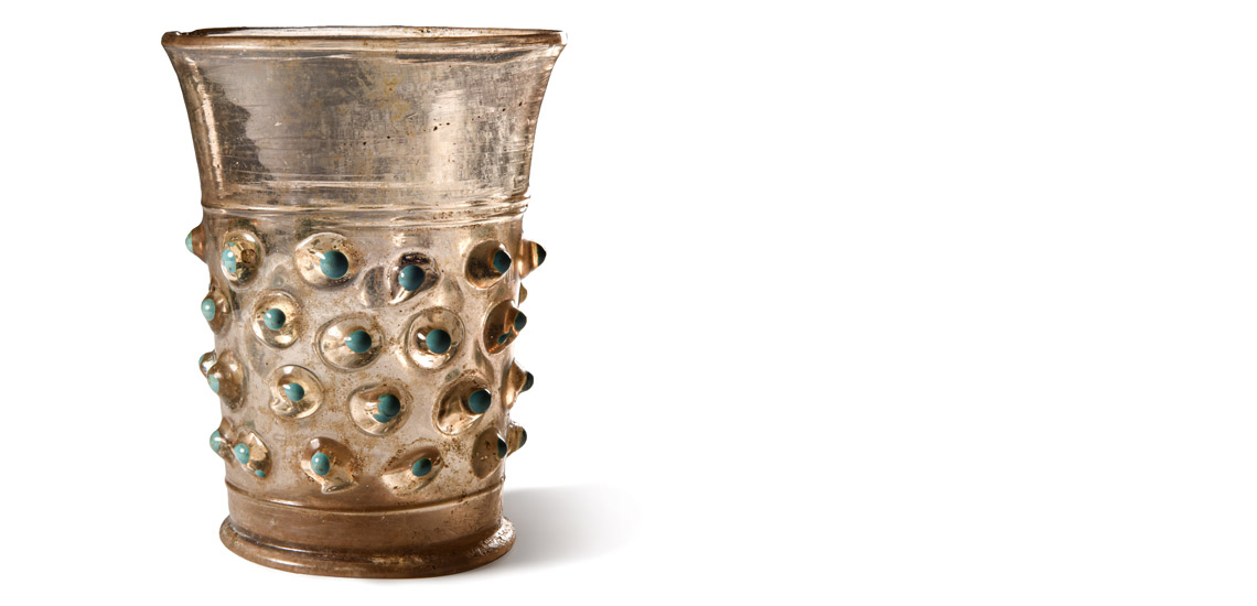 Medieval Glass Beaker with Prunts