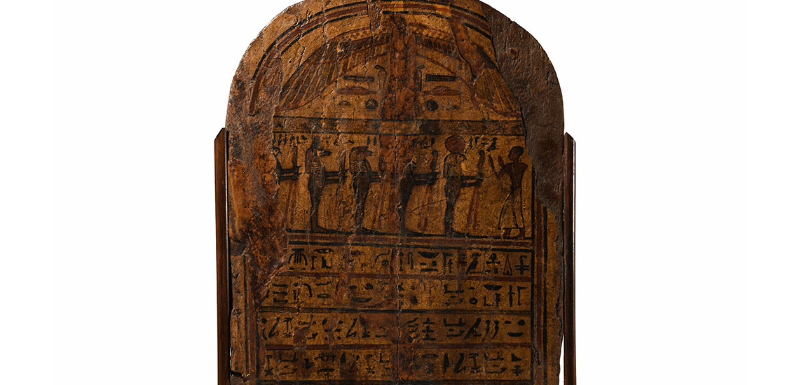 Egyptian Wooden Stela with Ra-Horakhty ( Sotheby's 1922 )