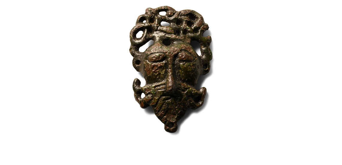 'The Ferryhill' Three-Dimensional Urnes Stirrup-Type Mount with Head of Odin