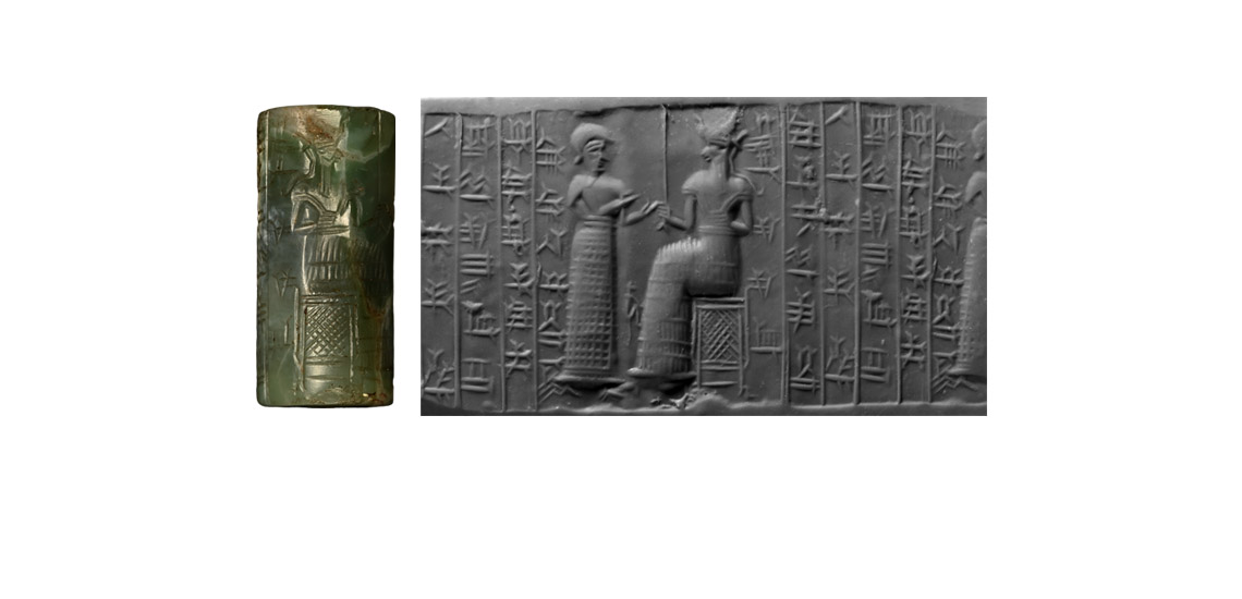 Large Middle Elamite Cylinder Seal of Kidnu, Chief Overseer of King Tan-Ruhurater II