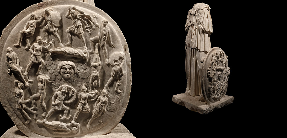 Roman Marble Statue of Minerva with an Aegis