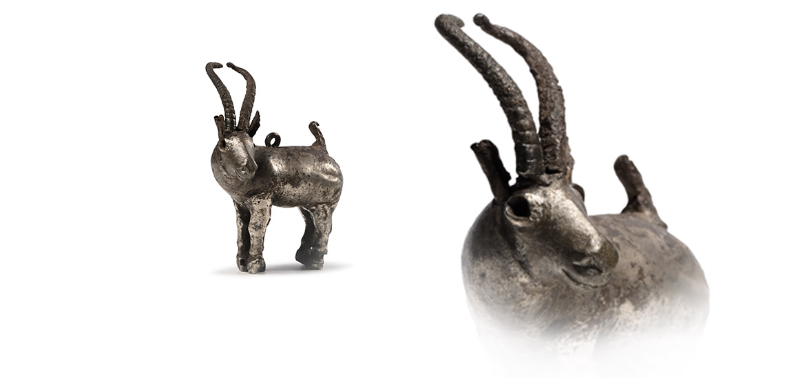Proto Elamite Silver Antelope Pendant