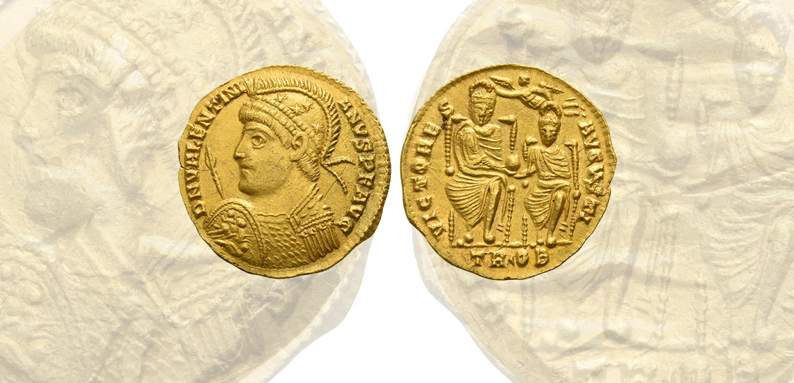 Valentinian I Gold Solidus found in Wem, Shropshire