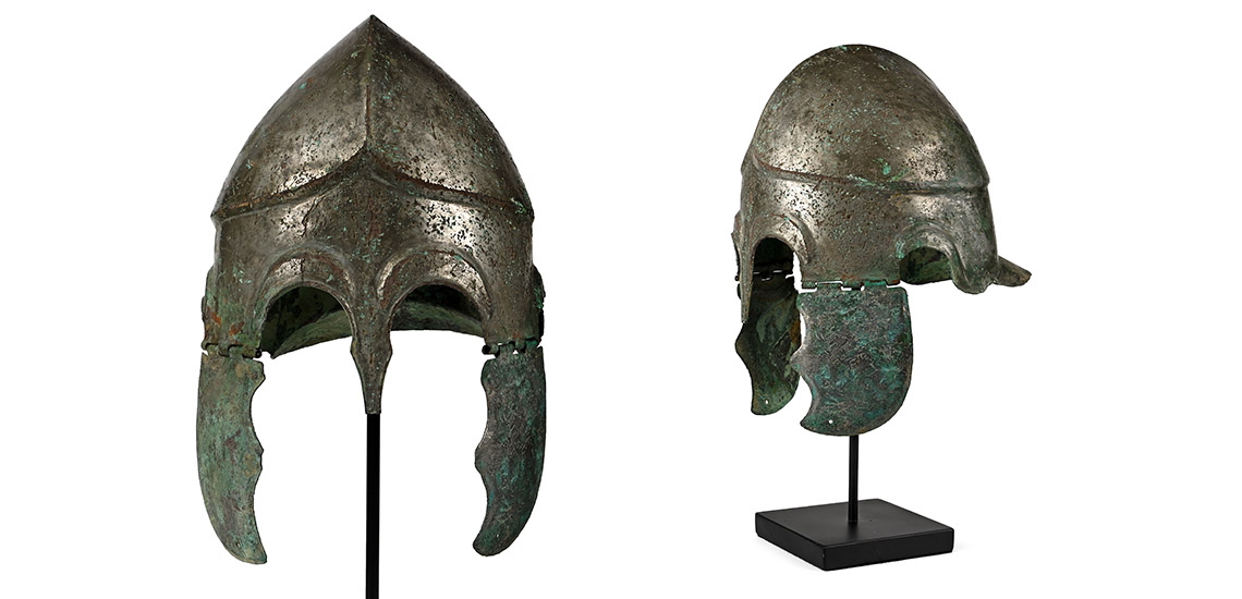 Greek Pontic Tinned Bronze Chalcidian Helmet