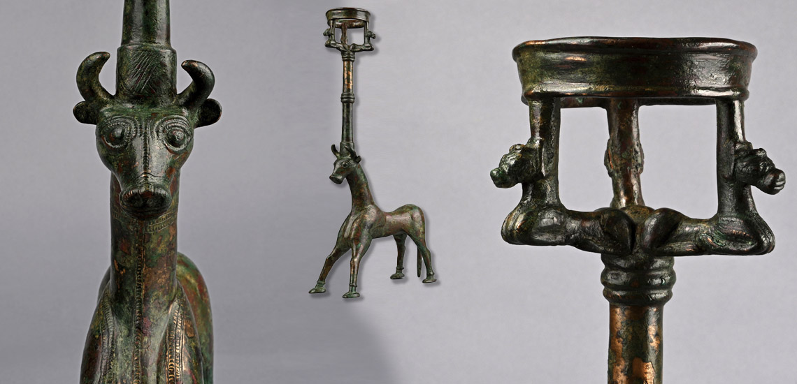 Large Mesopotamian Bronze Torch Bearer