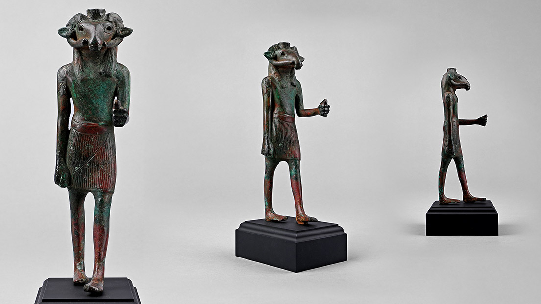 Egyptian Bronze Figure of Khnum, the Creator God