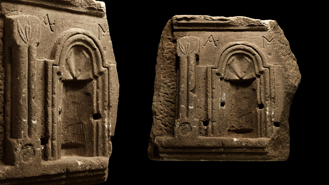 Romano-Egyptian Limestone Funerary Niche