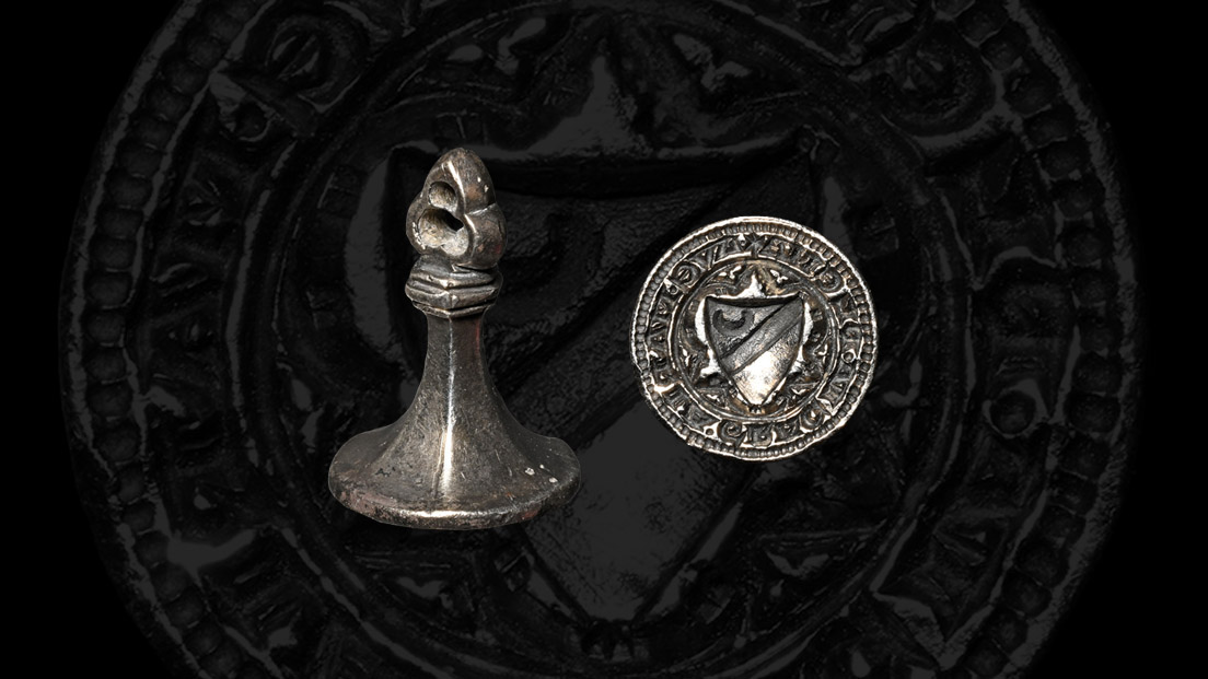 Medieval de Blanchfort or de Molay Family Personal Silver Heraldic Seal Matrix
