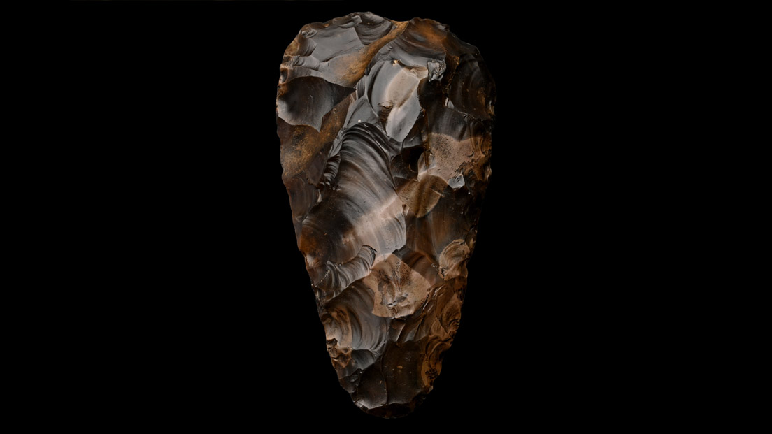<slwhite>Large and Impressive Stone Age Flaked Flint Preform Handaxe</slwhite>