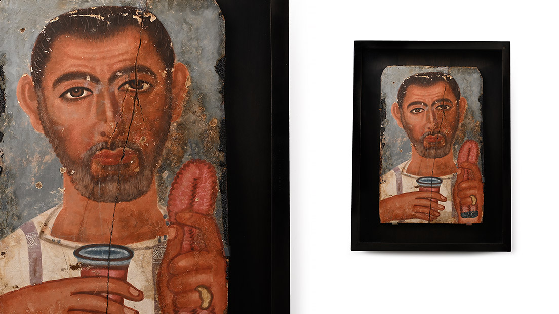 Roman Fayum Wooden Portrait of a Bearded Man