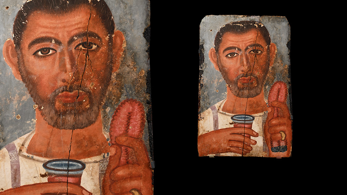 <slwhite>Roman Fayum Wooden Portrait of a Bearded Man</slwhite>
