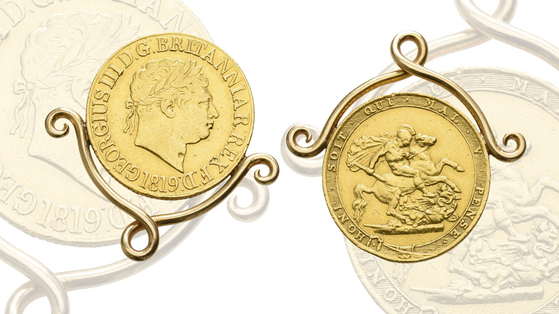 <slblack>The Famous ''Sovereign of 1819'' - Great Britain. Hanover, George III AV Sovereign.<slblack>