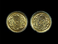 Saxon Gilt-Bronze Saucer Brooch Pair