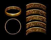 18th Century - Gold Inscribed Posy Ring - 'Hurt not that (heart) whoes Joy thou art'