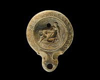 Roman Oil Lamp with Erotic Scene