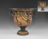 Greek Red-Figure Bell Krater with Ladies of Fashion