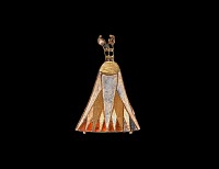 Egyptian Gold Jewelled Lotus Flower Pendant