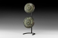 Gallo-Roman Large Celtic Enamelled Boss Pair