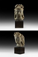 Gandharan Over Life-Size Bodhisattva Head, 2nd-4th century AD