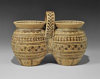 Greek Daunian Painted Double Vessel